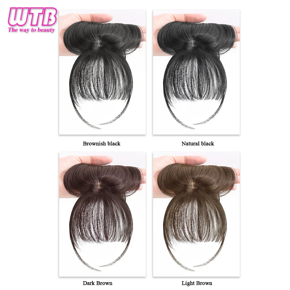 Synthetic 3D Air Bangs Wig Female Natural Seamless High Temperature Hairpiece Head Top Replacement Cover White Hair Fake Bangs