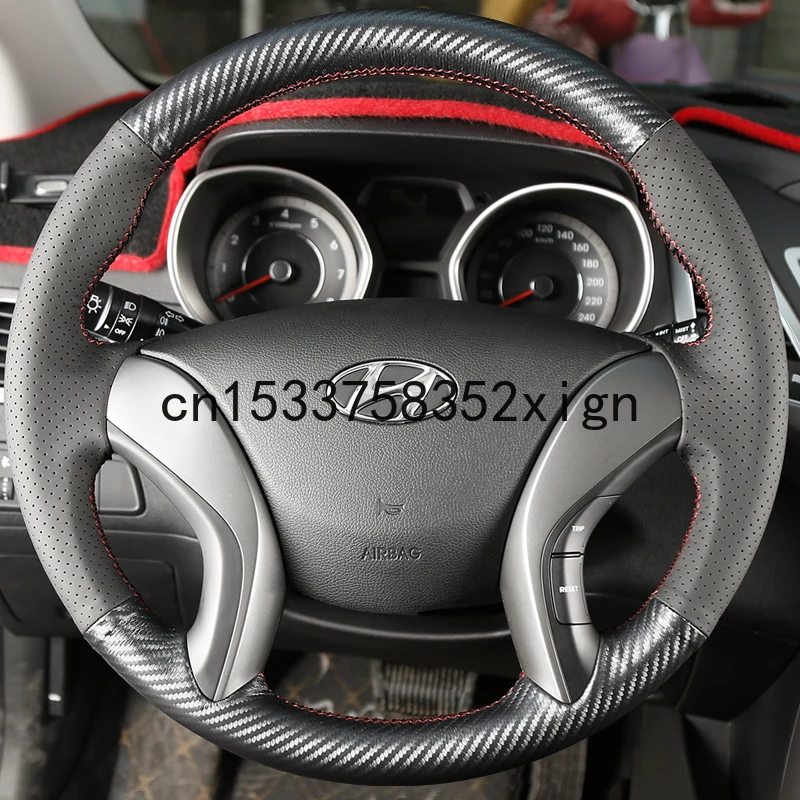 For Hyundai  Elantra  Sonata 9th and 8th generation  CELESTA  MISTRA DIY Custom leather hand stitched steering wheel cover