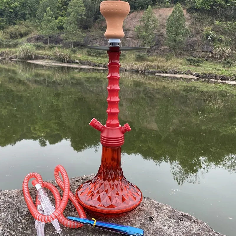 Acrylic Hookah Set Ceramics Bowl  Silicone Shisha Hose with Coal Tongs Nargile Sheesha Narguile Chicha Cachimbas Accessories