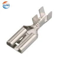 100 Uds hembra 9,5 enchufe resorte terminal de prensa en frío 9,5mm conectores de engarzado DJ622-D9.5 × 1,2C espesor 0,5