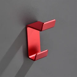 Bojia Aluminum Robe Hook Red Hanger Bathroom Accessories Clothes Hook 3M Tape Wall Mounted Fabric Holder For Kitchen