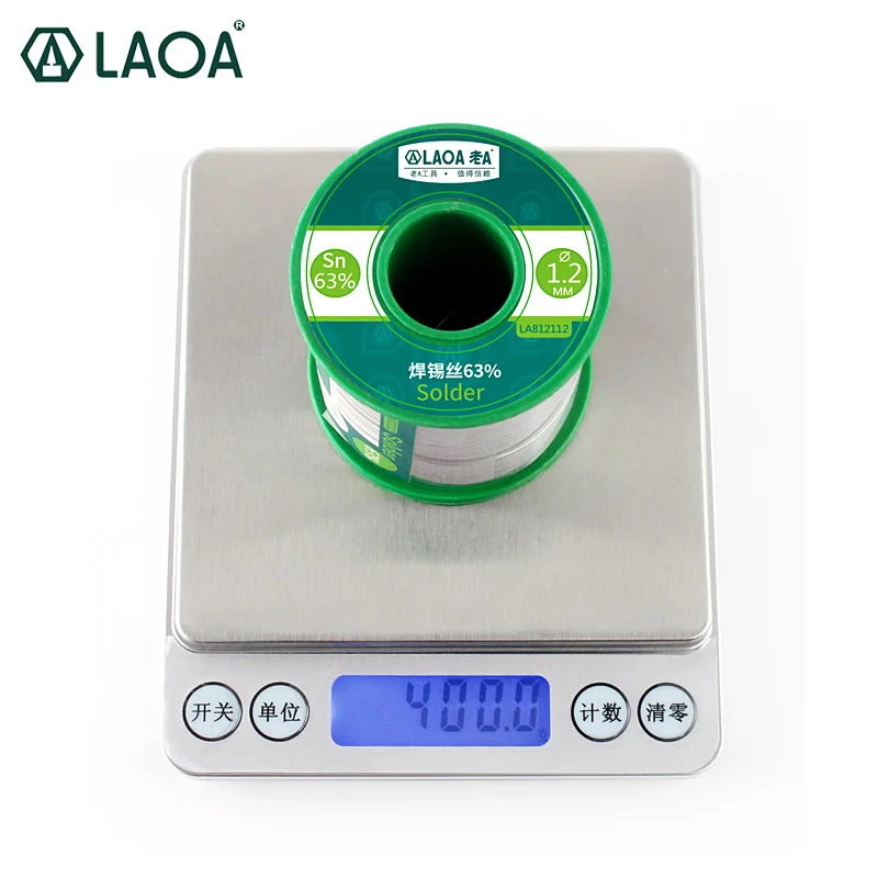 LAOA Soldering Tin Wire Solder Wick 63% Content 0.8-2.3mm Solder Wire Welding Wires 400G