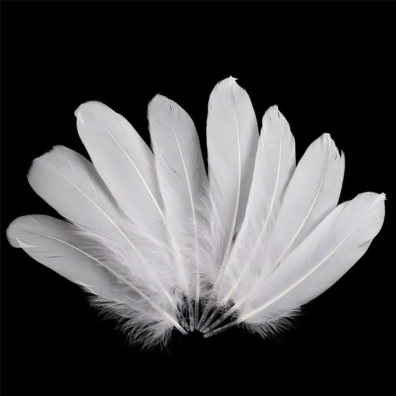 100Pcs/Lot Mixed Batch White Goose/Turkey Duck Feathers For Crafts DIY Headdress Decor Jewelry Wedding Plume Exotic Accessories