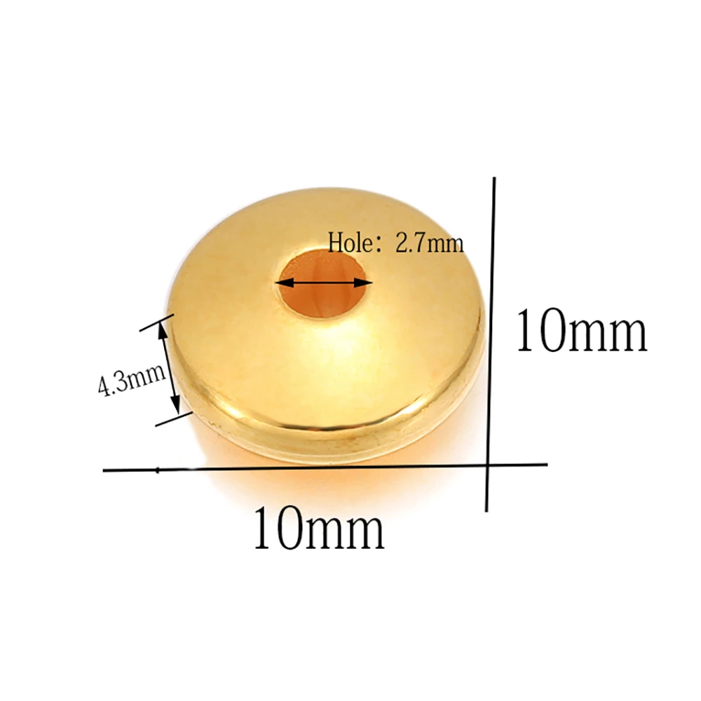 100pcs Rhodium Gold Color Flat Round Spacer CCB Plastic Bead Spacer Loose Charm Bead For DIY Jewelry Making Supplies Accessories image 6