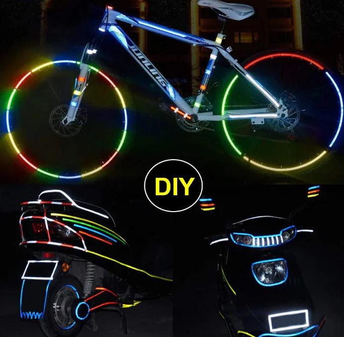 Universal Fluorescent Reflective Decal Car Wheel Rim Tape Sticker DIY Baby carriage Cart pram motorcycle Accessories 8 Meter