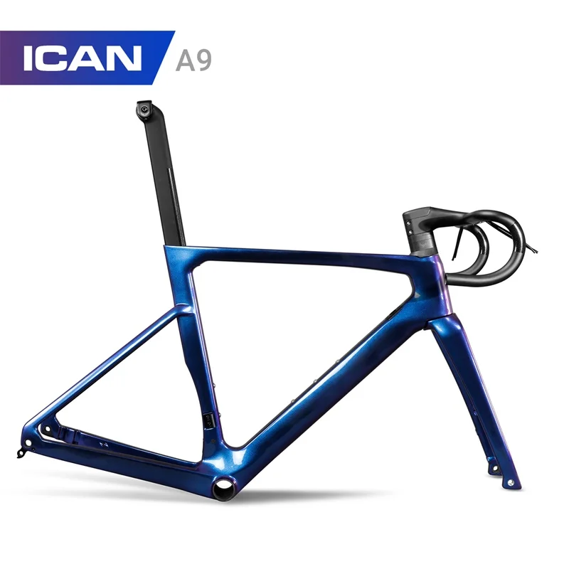 ICAN New Design Full Carbon Road Disc Brake Bike frame all internal cable Bicycle Cycling parts velo de route