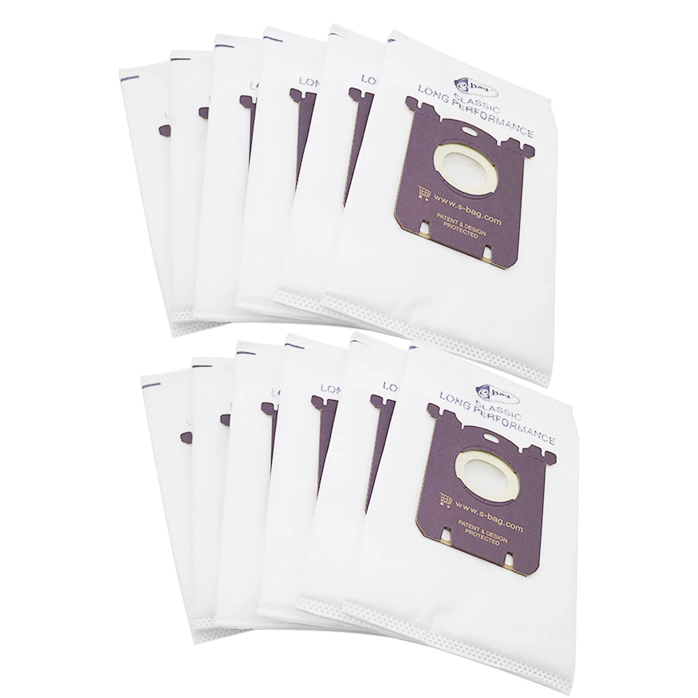 Bpfire ถุงเก็บฝุ่น10ชิ้น, ถุงกันฝุ่น S-BAG + ตัวกรอง HEPA H12 1ชิ้นเหมาะสำหรับเครื่องดูดฝุ่น Philips Electrolux FC9080 FC9057 FC9116 FC9104