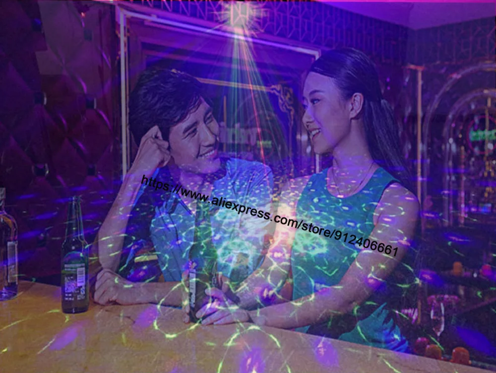 Mini RGB Disco Light DJ LED Laser Stage Projector Red Blue Green Lamp USB Rechargeable Wedding Birthday Party DJ Lamp