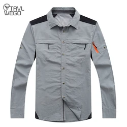 TRVLWEGO Quick Dry Fishing Clothes Suit Summer Sports Outdoor Cycling Clothing Men Breathable Anti UV Fishing Shirts