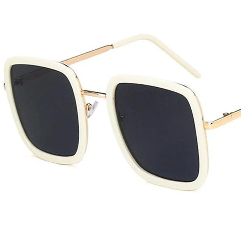 Fashion Women Sunglasses Square Sun Glasses Oversize Frame Eyeglasses Goggles Anti-UV Spectacles Simplicity Eyewear A++