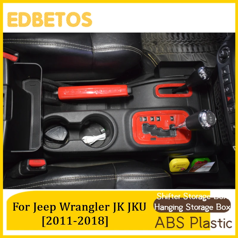 2PCS For Jeep Wrangler JK JKU 2011 2012 2013 2014 2015 2016 2017 2018 Shifter Storage Box and Hanging Storage Box