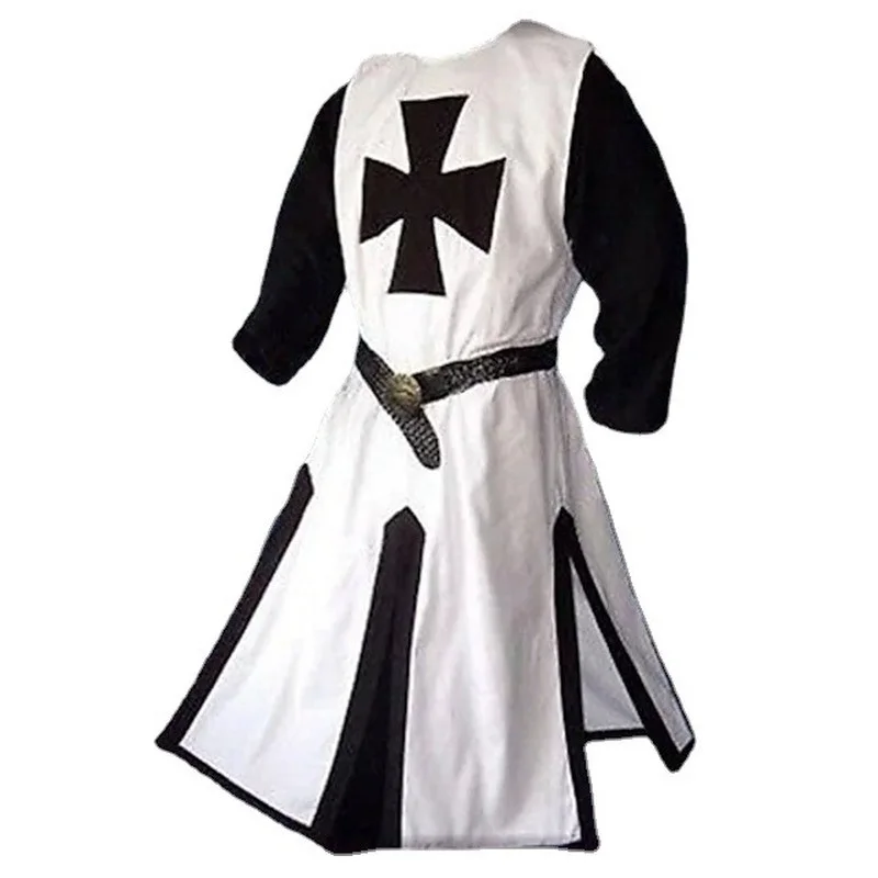 Medieval Warriors The Knight Templar Crusader Costume For Adult Men Gown Shirt Top Cross Tabard Surcoat Tunic Clothes Belt