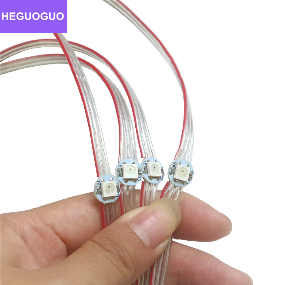 Garland on Window WS2812B Pre-Soldered Leds LED Module String Nodes 10cm Wire Soldering Tape Matrix Christmas Tree Lighting