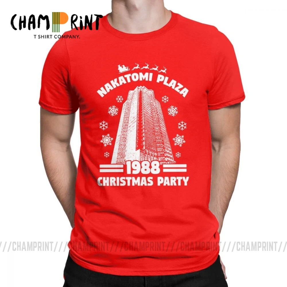 Camiseta de algodón con cuello redondo para hombre, camisa divertida de Nakatomi Plaza, Die Hard, para fiesta de Navidad, 4XL, 5XL, 1988