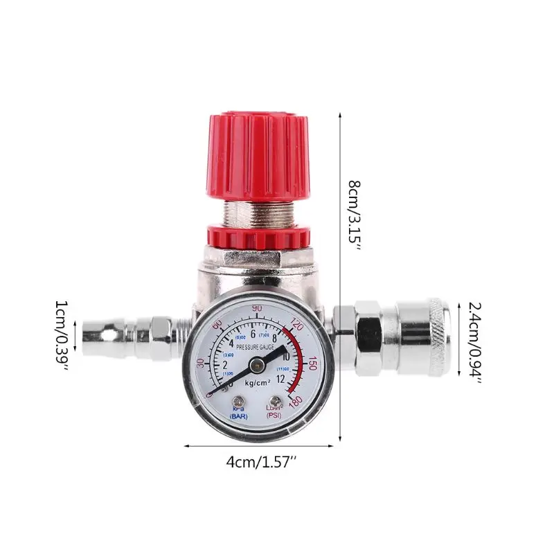 Air Compressor Pressure Regulator Switch Control Valve Gauge with Male Female Connector