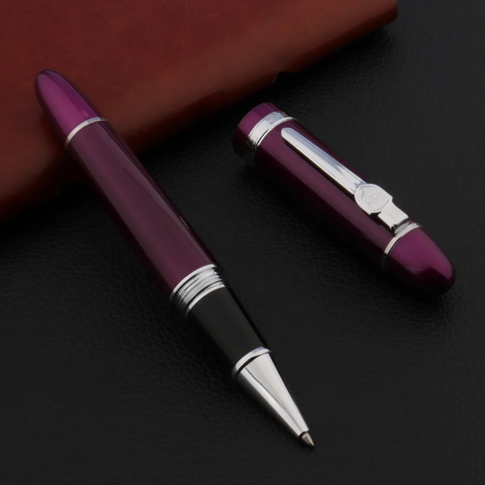 

Luxury Jinhao 159 Rollerball Pen metal silver purple spin ball point pen Stationery Office School Supplies