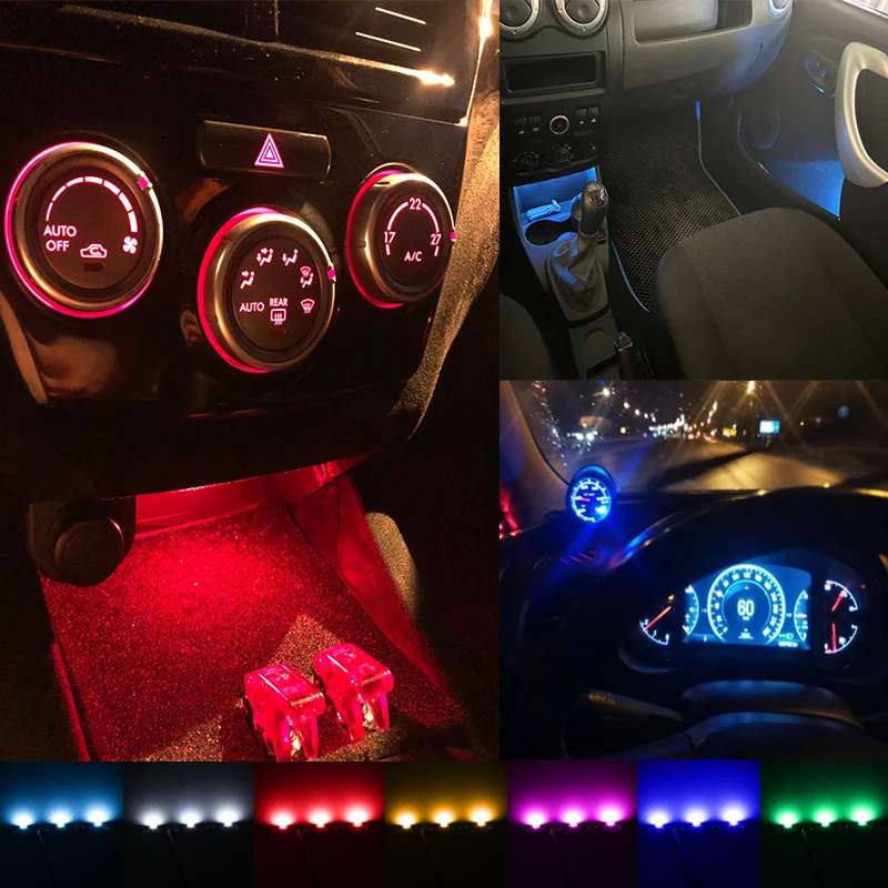 100*Car modification LED light 12V instrument light foot sole light atmosphere light hand door handle light storage box light