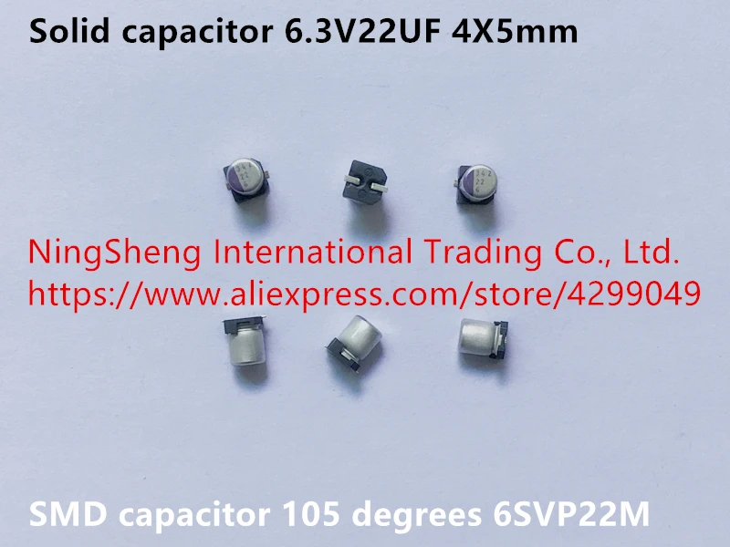 Original new 100% solid capacitor 6.3V22UF 4X5 105 degrees patch capacitor 6SVP22M (Inductor)