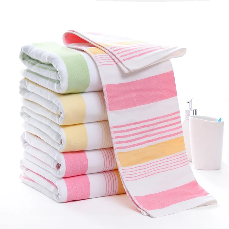 

Double-Layer Fabric British Lattice 100% Cotton Bath Towel Welfare Gift Absorbent Large Bath Towel Customization