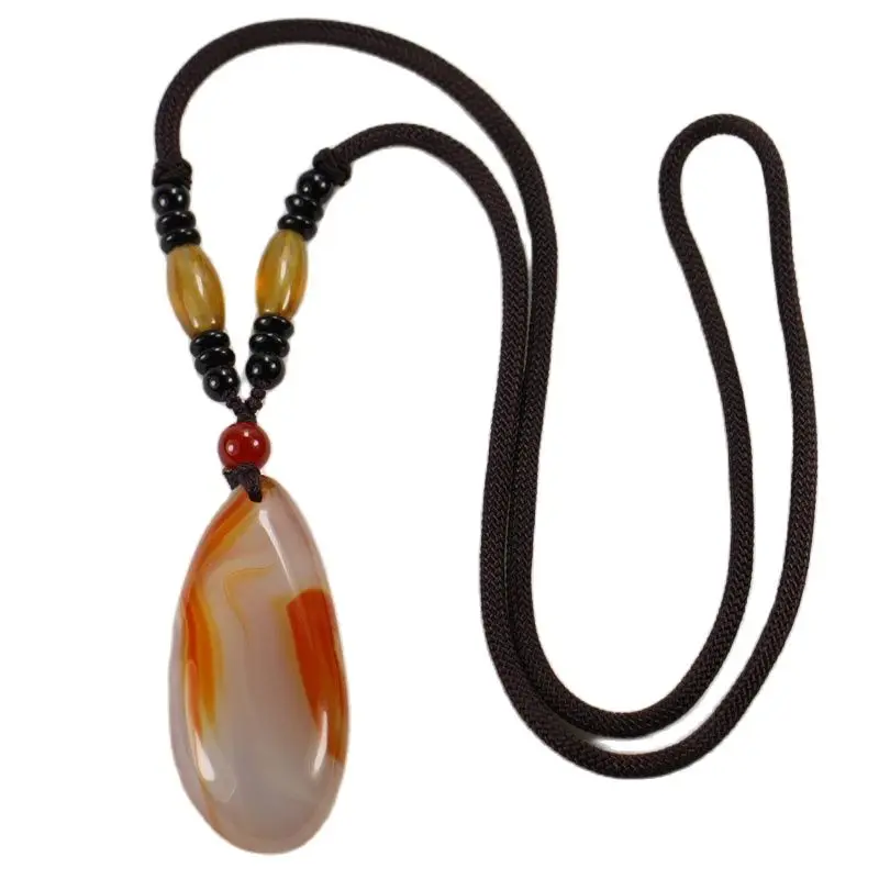 

Natural Cute Agate Pendant with Original Stone Necklace