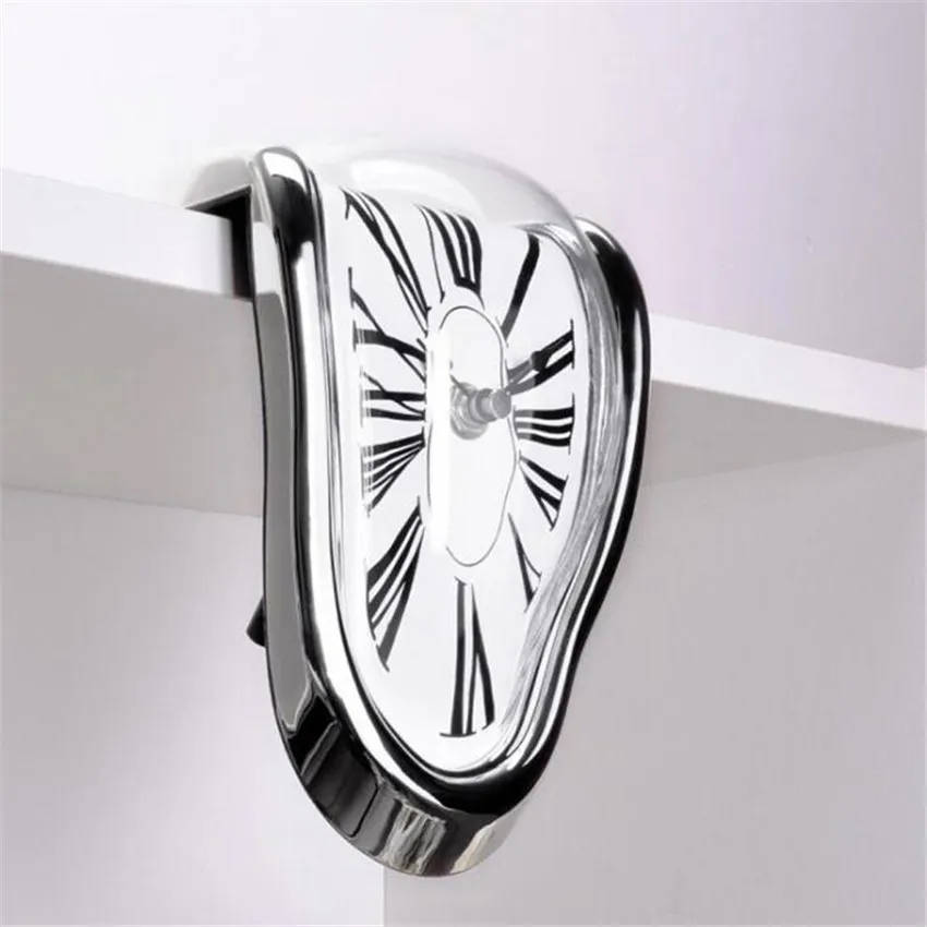 Creative Retro Twisted Clock Plastic Wall Clocks Number Pointer Loudspeaker Mute Clock Home Decoration Wall Mounted Twist Clock