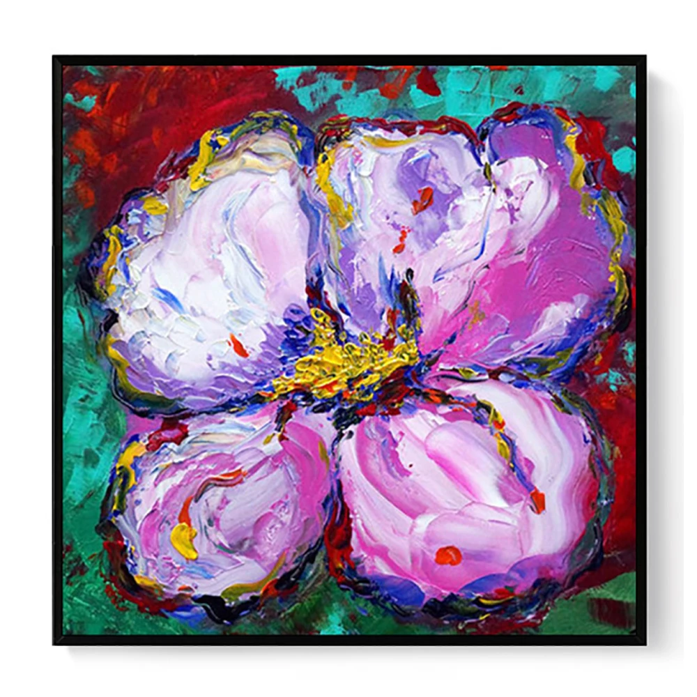 

Heavy Texture Oil Painting Abstract Knife Flower Canvas Painting Living Room Salon Home Wall Art Decoratin Hand Painted Pictures