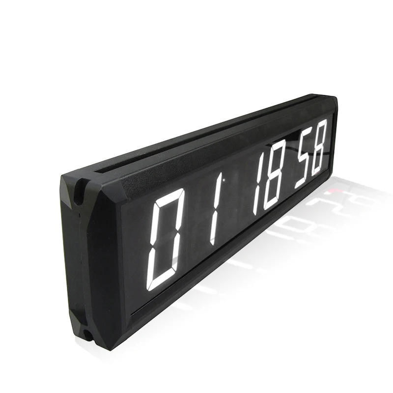 Large 2.3 inches LED digital wall clock 12/24 H time display clock for indoor use