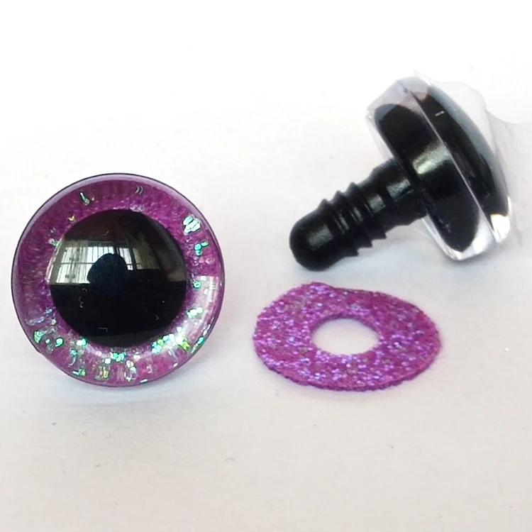 corn flower 20 Stück neue Farbe 3D-Sicherheitsspielzeugaugen + Glitzervliesstoffe + Unterlegscheibe – Größen- und Farboption 10