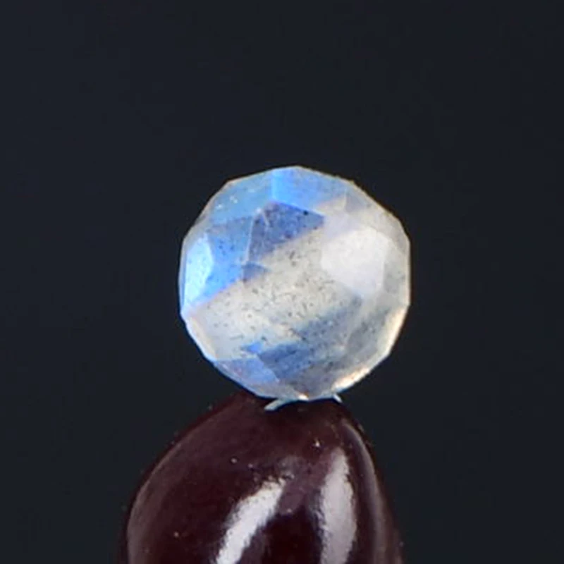 5A Natural Blue Light Diamond Cut Moonstone Crystal Single Bead DIY Beads Jewelry Making