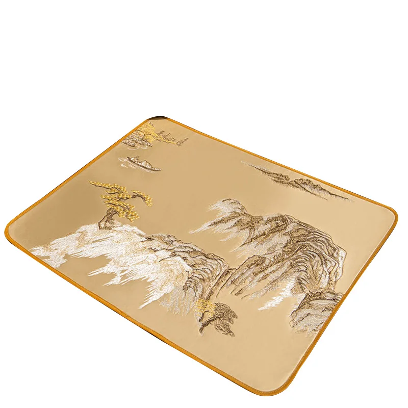 Elegant Embroidery Scenic Chinese Decorative Placemat Bowl Plate Banquet Dining Table Mat Protective Insulation Non-slip Pad