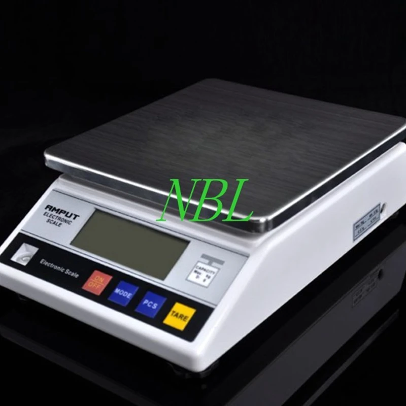 AMPUT 3kg 0.1g Electronic Table Bench Scale 5kg LCD Household Digital Kitchen Scales 10kg*0.1 Adapter Weight Balance 13 Units