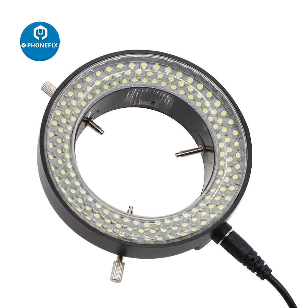 144 60 LED Ring Light Adjustable 0-100% Illuminator Lamp For Industry Stereo Camera Microscope Magnifier Circle Light Source