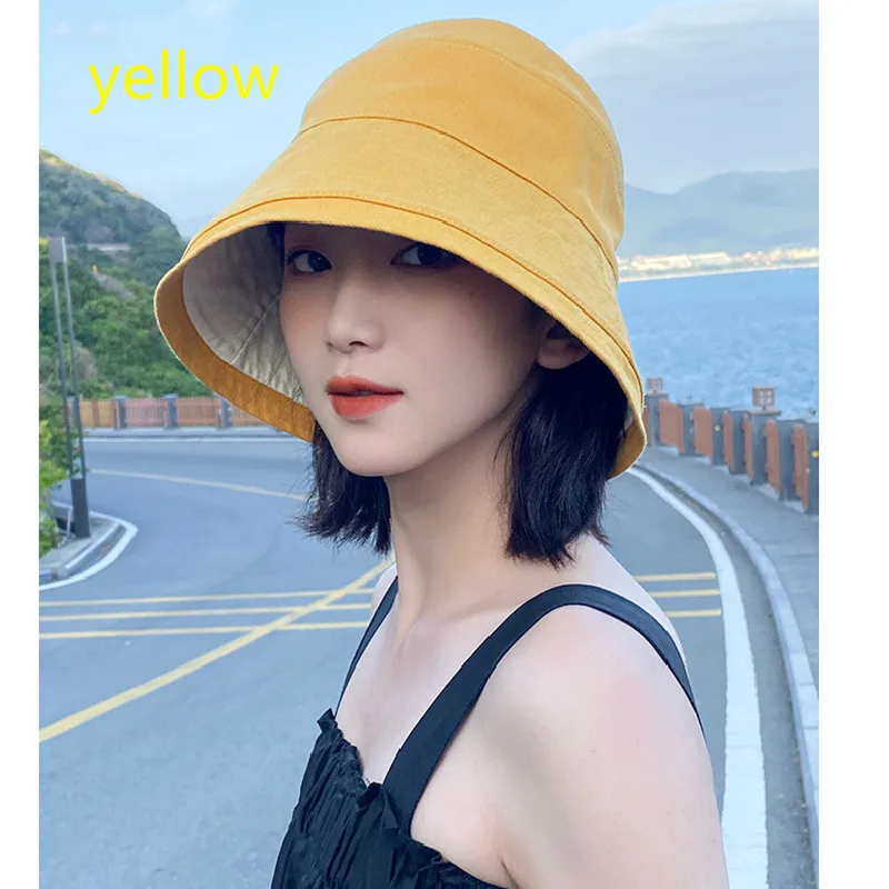 

Fisherman Hat Female Big Head Covering Face Large Bucket Hat Spring And Summer Double-Sided Thin Sunscreen Hat