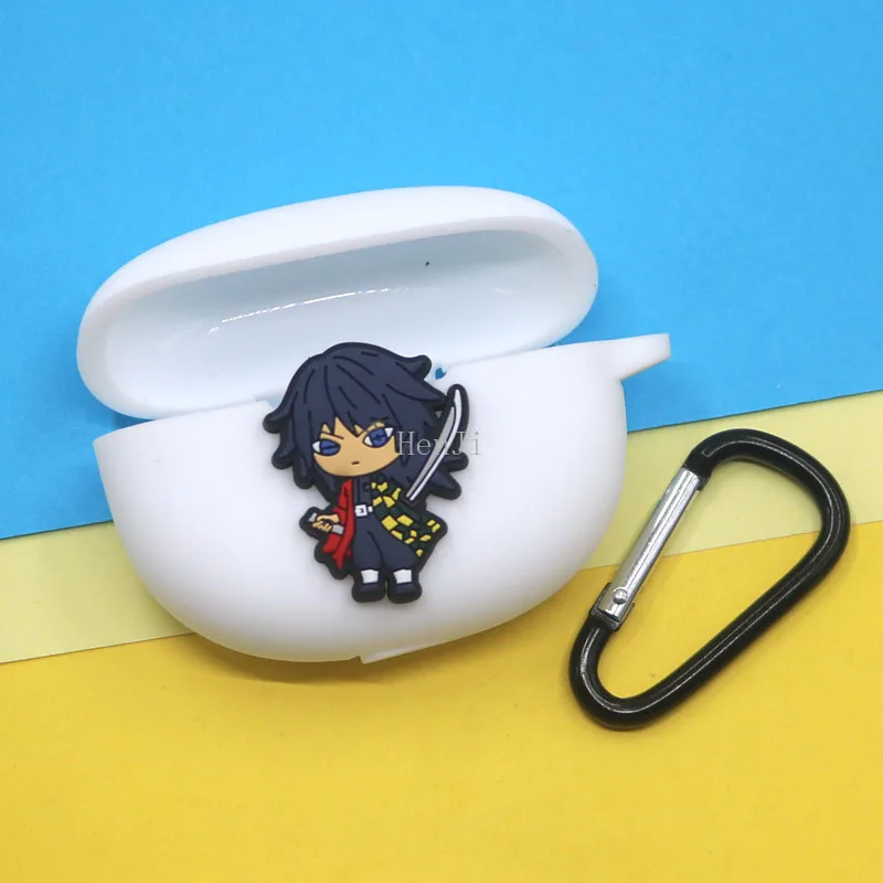 น่ารักการ์ตูน Demon Slayer หูฟังซิลิโคนสำหรับ Huawei Freebuds 4i ชุดหูฟัง Protector Shell อุปกรณ์เสริม Hook