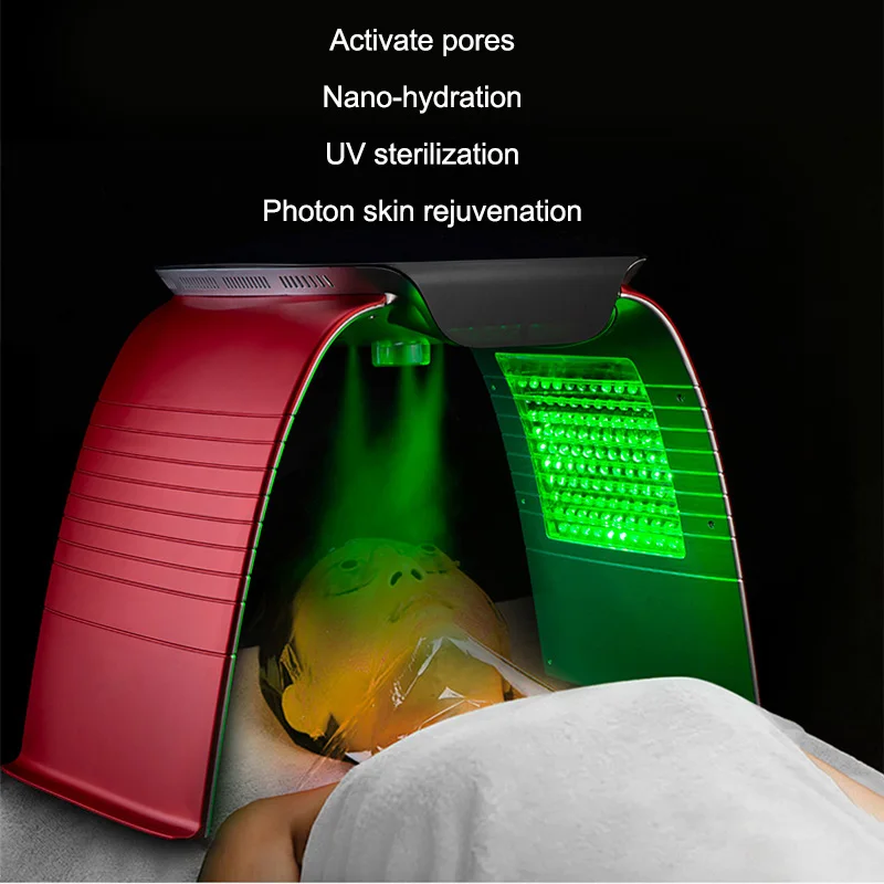 

7 Colors PDT Led Light Therapy Photon Facial Mask Therapy Acne Wrinkle Removal Beauty Machine Facial Steamer