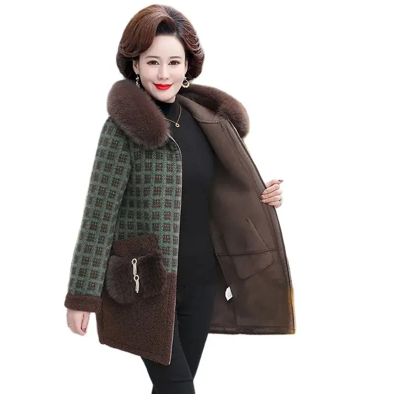 

Middle-Aged Mother's Winter Clothing Western Style Jacket 2021 New Middle-Aged And Elderly Women's Winter Fashion Woolen coat