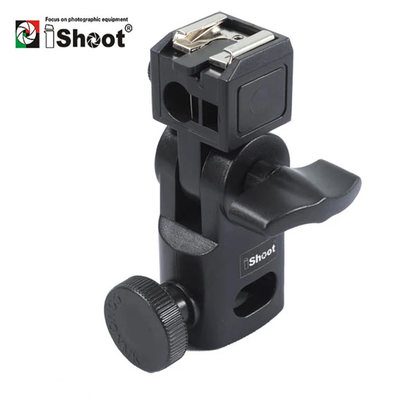 iShoot Mini Flash Bracket/Umbrella Holder Universal Metal Hot Shoe Mount for Canon Nikon Pentax Olympus Sony HVL-F60M Speedlite