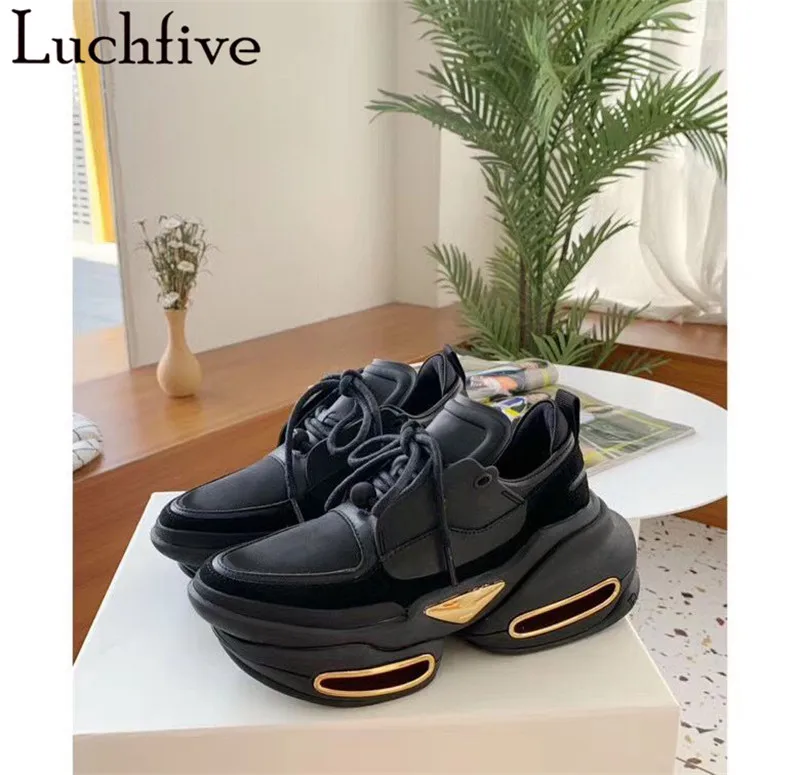 Sneakers Woman Casual lace up Flat Shose Designer Platform Runway Shoes Autumn New Increased height Trainers Shoes Woman