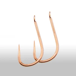 50 Non-barb Fish Hooks Golden Non-barb Hook Alloy Steel Fish Hook Competitive Platform Fishing Accessories