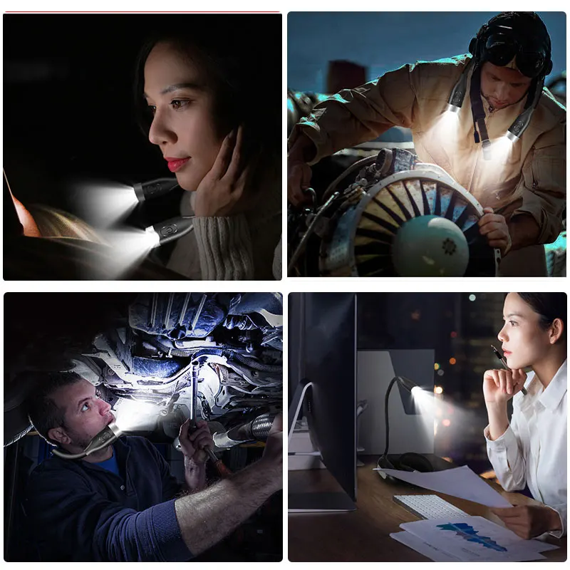 USB Charging LED Neck Hung Light Hands-Free Rechargeable Night Reading Lamp  3 Levels Brightness Hanging Neck Book Light