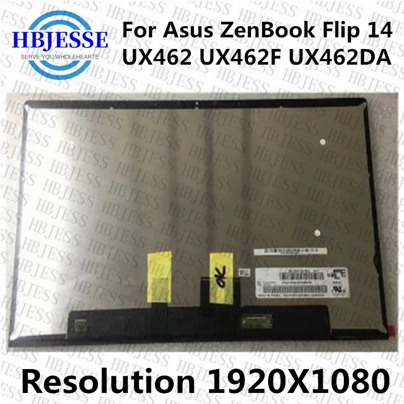 Original 14'' For Asus ZenBook Flip 14 UX462 UX462F UX462DA LCD screen WITH glass assembly no Bezel FHD 1920X1080