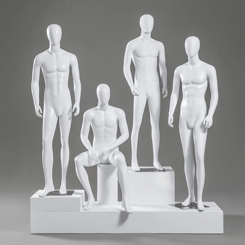 Full Body Men Body Mannequin Gloss White Male Model On Show