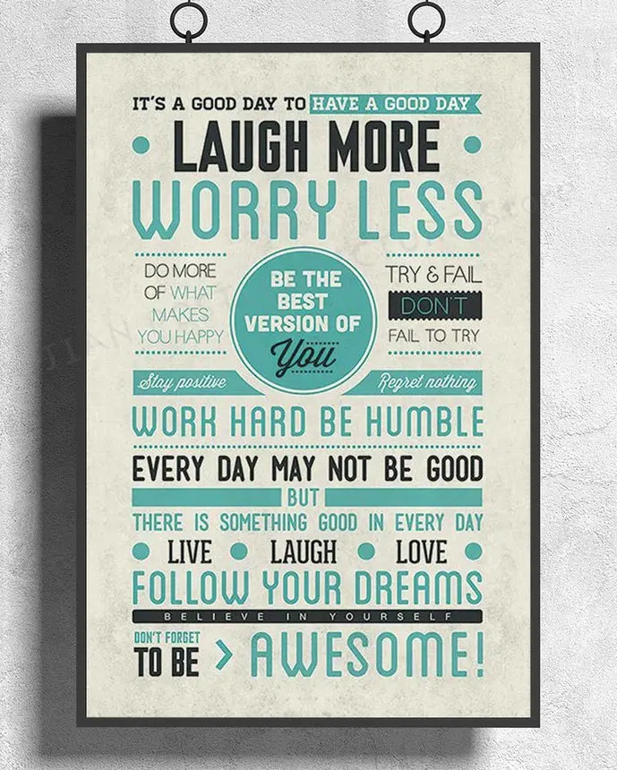 H249 New Be Awesome It's A Good Day Motivational Wall Sticker Silk Poster Art Home Decoration Christmas gift