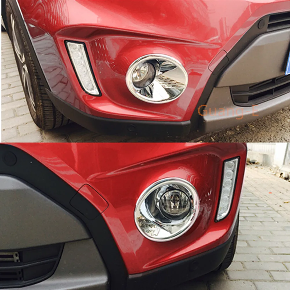 

For Suzuki Vitara 2016 2017 2018 2019 Car Front Fog Light Lamp Detector Frame Stick Styling ABS Chrome Cover Trim Parts