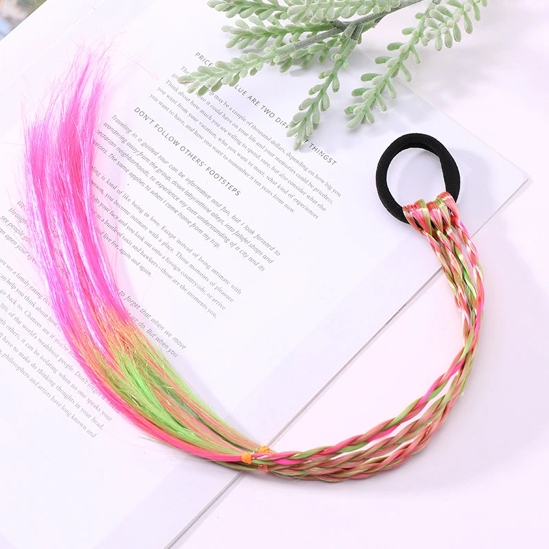 New Girls Colorful Wigs Ponytail Headbands Rubber Bands Beauty Hair Bands Headwear Head Band Kids Hair Accessories Hair Ornament