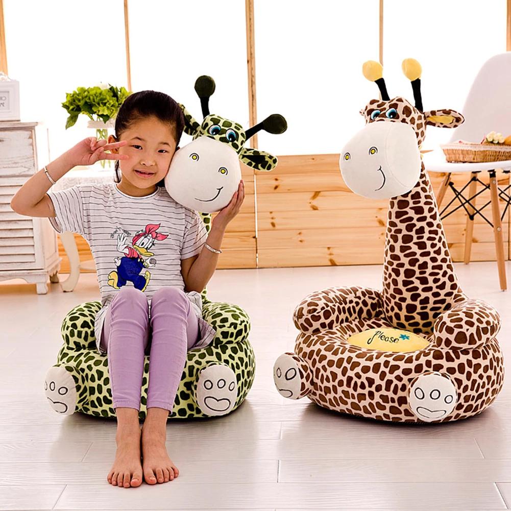 Cartoon Giraffe Baby Sofa Seat Cover Convenient Practical User-friendly Design Toddler Sit Support Chair Case without Filler