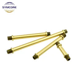 2pcs All Brass Tooth Tube Double Head Male Thread Outer M10 Hollow Straight Pole Connecting Tube Dia10mm Droplight Extension Rod