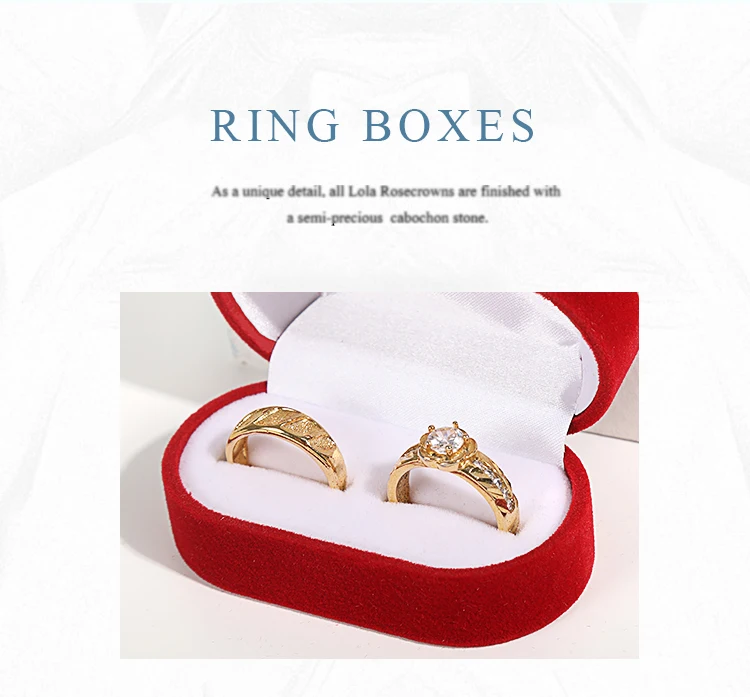 Wedding Ring Packaging Box Ear Studs Holder Velvet Engagement Couple Ring Box Valentine Gift Double Rings Storage Display Case