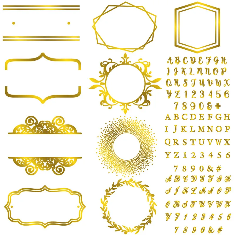 

Letters Alphabets Borders Wreath Frames Metal Hot Foil Plates for DIY Scrapbooking Letterpress Embossing Paper Cards Crafts 2019