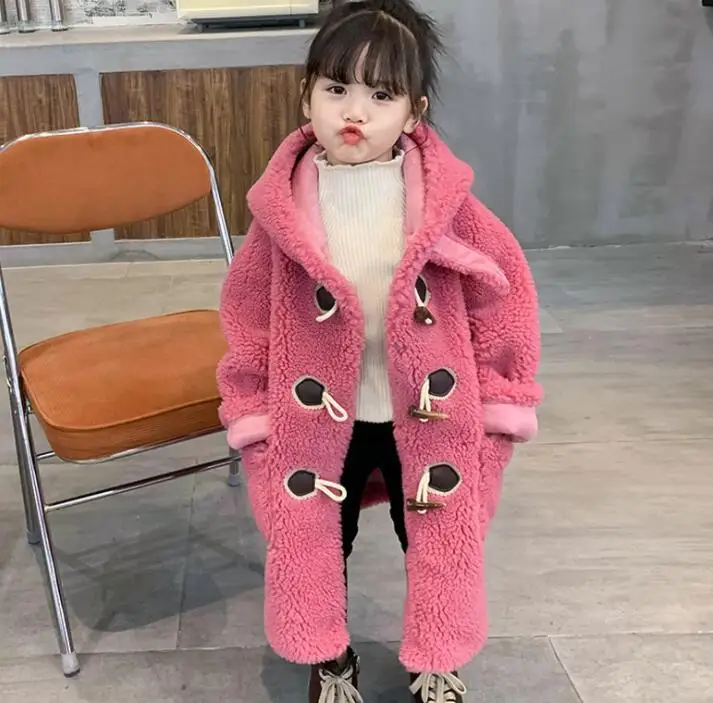 Children Winter Down Cotton Jacket New Fashion Girl Clothing Kids Clothes Thick Parka Fur Hooded Snowsuit Outerwear Coat